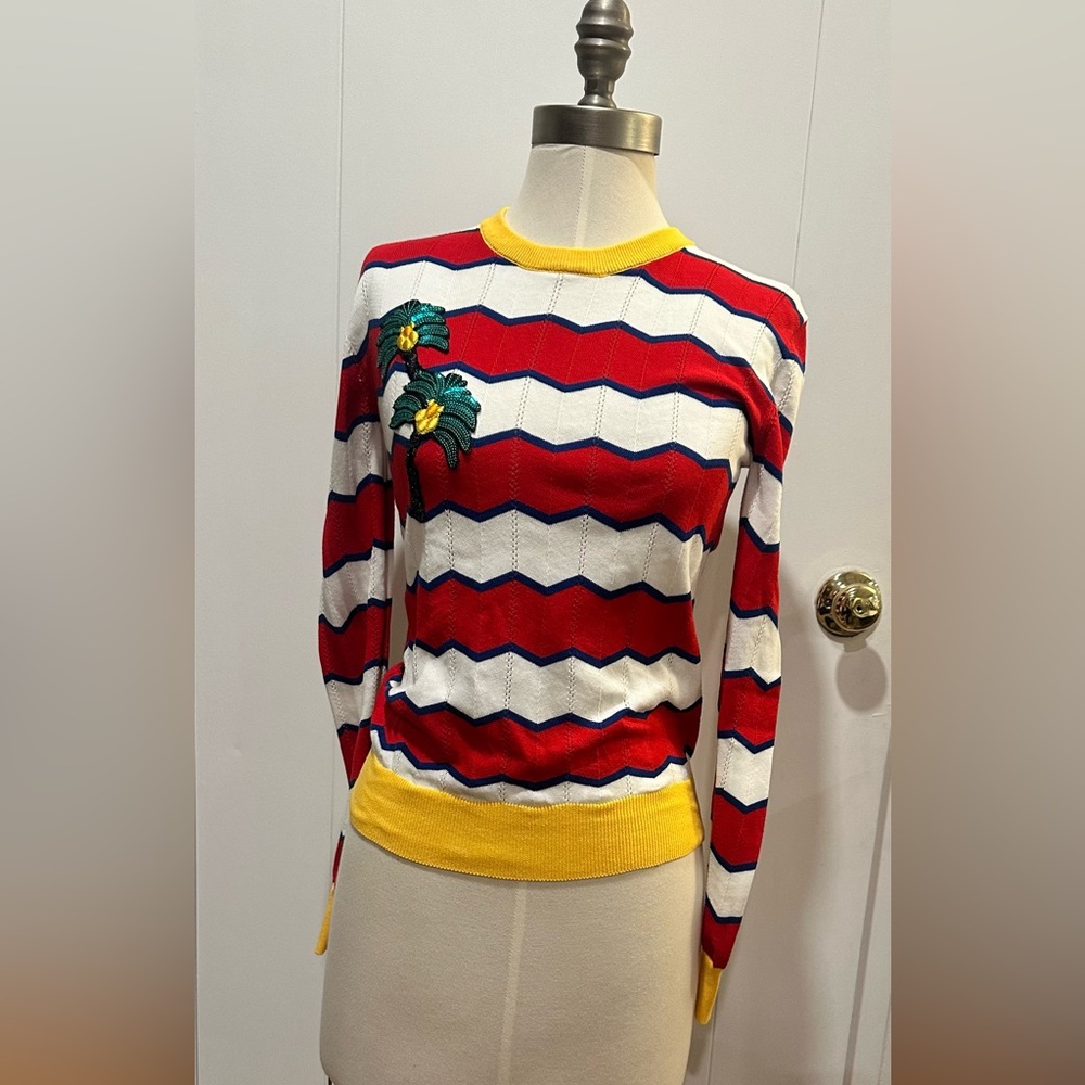 Fun Tropical Appliqué Sweater